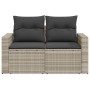 Sofá de jardín con cojines 2 plazas ratán sintético gris claro by , Outdoor sofas - Ref: Foro24-366195, Price: 179,32 €, Disc...