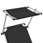 Folding sun loungers with awning 2 units aluminum and black textilene by vidaXL, Loungers - Ref: Foro24-312458, Price: 189,30...