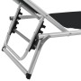Folding sun loungers with awning 2 units aluminum and black textilene by vidaXL, Loungers - Ref: Foro24-312458, Price: 189,97...