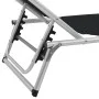 Folding sun loungers with awning 2 units aluminum and black textilene by vidaXL, Loungers - Ref: Foro24-312458, Price: 189,30...