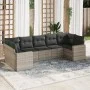 Set de sofás de jardín 7 pzas con cojines ratán PE gris claro by , Modular outdoor sofas - Ref: Foro24-3251729, Price: 528,79...
