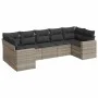 Gartensofagarnitur 7-teilig mit Kissen, hellgrauer PE-Rattan von , Modulare Sofas für den Außenbereich - Ref: Foro24-3251729,...