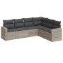Gartensofagarnitur 6-teilig mit grauen Polstern aus synthetischem Rattan von , Gartensets - Ref: Foro24-3219002, Preis: 420,7...