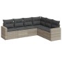 Set de sofás de jardín 6 pzas y cojines ratán sintético gris de , Conjuntos de jardín - Ref: Foro24-3219002, Precio: 428,73 €...