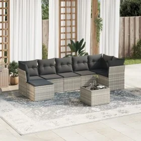Gartensofagarnitur 8-teilig mit grauen Polstern aus synthetischem Rattan von , Gartensets - Ref: Foro24-3217982, Preis: 527,8...
