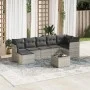Garden sofa set 8 pieces and gray synthetic rattan cushions by , Garden sets - Ref: Foro24-3217982, Price: 527,84 €, Discount: %