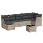 Garden sofa set 8 pieces and gray synthetic rattan cushions by , Garden sets - Ref: Foro24-3217982, Price: 536,93 €, Discount: %