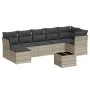 Garden sofa set 8 pieces and gray synthetic rattan cushions by , Garden sets - Ref: Foro24-3217982, Price: 527,84 €, Discount: %