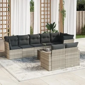 Garden furniture set 9 pieces and light gray synthetic rattan cushions by , Garden sets - Ref: Foro24-3219222, Price: 626,83 ...