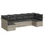 7-piece garden sofa set with light gray PE rattan cushions by , Garden sets - Ref: Foro24-3217432, Price: 465,60 €, Discount: %