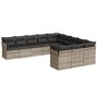 Garden sofa set 11 pieces and gray synthetic rattan cushions by , Garden sets - Ref: Foro24-3218412, Price: 754,88 €, Discoun...