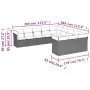 Gartensofagarnitur 11-teilig mit grauen Polstern aus synthetischem Rattan von , Gartensets - Ref: Foro24-3218412, Preis: 755,...
