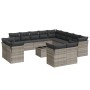 Outdoor garden furniture set with 14 pieces and light gray synthetic rattan cushions. by , Garden sets - Ref: Foro24-3218562,...