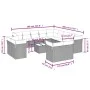 Outdoor garden furniture set with 14 pieces and light gray synthetic rattan cushions. by , Garden sets - Ref: Foro24-3218562,...