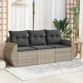 3-piece garden sofa set with gray synthetic rattan cushions by , Garden sets - Ref: Foro24-3253399, Price: 242,42 €, Discount: %