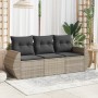 3-piece garden sofa set with gray synthetic rattan cushions by , Garden sets - Ref: Foro24-3253399, Price: 229,72 €, Discount: %