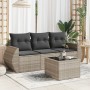 Set de sofás de jardín 4 pzas y cojines ratán sintético gris de , Conjuntos de jardín - Ref: Foro24-3253409, Precio: 278,31 €...
