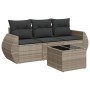 Set de sofás de jardín 4 pzas y cojines ratán sintético gris de , Conjuntos de jardín - Ref: Foro24-3253409, Precio: 278,31 €...