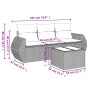 Set de sofás de jardín 4 pzas y cojines ratán sintético gris de , Conjuntos de jardín - Ref: Foro24-3253409, Precio: 278,31 €...