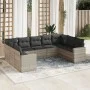 Garden furniture set 9 pieces and light gray synthetic rattan cushions by , Garden sets - Ref: Foro24-3219392, Price: 617,16 ...
