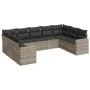 Garden furniture set 9 pieces and light gray synthetic rattan cushions by , Garden sets - Ref: Foro24-3219392, Price: 617,16 ...