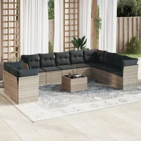 Set de sofás de jardín 11 pzas y cojines ratán sintético gris by , Garden sets - Ref: Foro24-3217872, Price: 772,51 €, Discou...