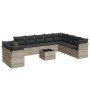 Set de sofás de jardín 11 pzas y cojines ratán sintético gris by , Garden sets - Ref: Foro24-3217872, Price: 756,84 €, Discou...