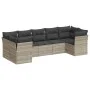 7-piece garden sofa set with light gray PE rattan cushions by , Garden sets - Ref: Foro24-3218122, Price: 512,39 €, Discount: %