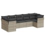 Set de sofás de jardín 7 pzas con cojines ratán PE gris claro de , Conjuntos de jardín - Ref: Foro24-3218122, Precio: 520,63 ...