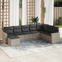 Garden sofa set 8 pieces and gray synthetic rattan cushions by , Modular outdoor sofas - Ref: Foro24-3251699, Price: 553,90 €...