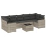 Gartensofagarnitur 8-teilig mit grauen Polstern aus synthetischem Rattan von , Modulare Sofas für den Außenbereich - Ref: For...