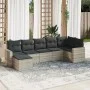 7-piece garden sofa set with light gray PE rattan cushions by , Modular outdoor sofas - Ref: Foro24-3251619, Price: 498,93 €,...