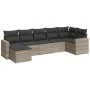 7-piece garden sofa set with light gray PE rattan cushions by , Modular outdoor sofas - Ref: Foro24-3251619, Price: 498,93 €,...