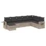 Garden sofa set 8 pieces and gray synthetic rattan cushions by , Garden sets - Ref: Foro24-3252899, Price: 554,36 €, Discount: %