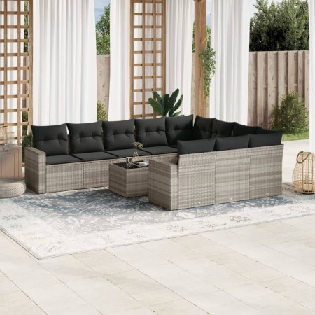 Garden sofa set 11 pieces and gray synthetic rattan cushions by , Modular outdoor sofas - Ref: Foro24-3251839, Price: 757,84 ...