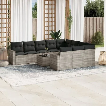 Garden sofa set 11 pieces and gray synthetic rattan cushions by , Modular outdoor sofas - Ref: Foro24-3251839, Price: 817,33 ...