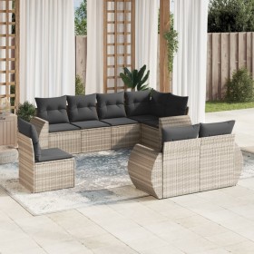 Gartensofagarnitur 8-teilig mit grauen Polstern aus synthetischem Rattan von , Gartensets - Ref: Foro24-3253979, Preis: 621,8...