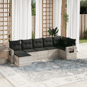 Gartensofa-Set, 7-teilig, mit Kissen, aus hellem grauem PE-Rattan. von , Gartensets - Ref: Foro24-3252819, Preis: 487,28 €, R...