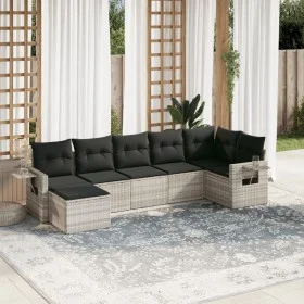 Gartensofa-Set, 7-teilig, mit Kissen, aus hellem grauem PE-Rattan. von , Gartensets - Ref: Foro24-3252819, Preis: 496,50 €, R...