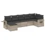 Set de sofás de jardín 7 pzas con cojines ratán PE gris claro de , Conjuntos de jardín - Ref: Foro24-3252819, Precio: 496,50 ...