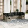 7-piece garden sofa set with light gray PE rattan cushions by , Garden sets - Ref: Foro24-3252929, Price: 527,86 €, Discount: %