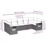 7-piece garden sofa set with light gray PE rattan cushions by , Garden sets - Ref: Foro24-3252929, Price: 527,86 €, Discount: %