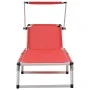 Folding sun loungers with 2 pcs aluminum and red textilene roof by vidaXL, Loungers - Ref: Foro24-312459, Price: 234,69 €, Di...