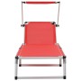 Klappbare Sonnenliegen mit 2 Stück Aluminium und rotem Textilene-Dach von vidaXL, Liegen - Ref: Foro24-312459, Preis: 239,36 ...