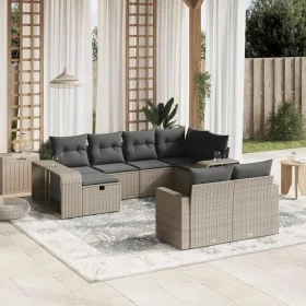 Set of 10-piece garden sofas with light gray synthetic rattan cushions by , Garden sets - Ref: Foro24-3266242, Price: 614,83 ...