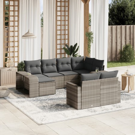 Set of 10-piece garden sofas with light gray synthetic rattan cushions by , Modular outdoor sofas - Ref: Foro24-3261292, Pric...