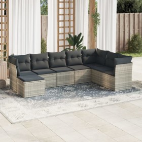 Gartensofagarnitur 8-teilig mit grauen Polstern aus synthetischem Rattan von , Gartensets - Ref: Foro24-3218052, Preis: 539,0...