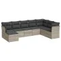 Garden sofa set 8 pieces and gray synthetic rattan cushions by , Garden sets - Ref: Foro24-3218052, Price: 550,03 €, Discount: %
