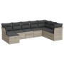 Gartensofagarnitur 8-teilig mit grauen Polstern aus synthetischem Rattan von , Gartensets - Ref: Foro24-3218052, Preis: 539,0...
