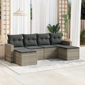 Garden sofa set 6 pieces and gray synthetic rattan cushions by , Modular outdoor sofas - Ref: Foro24-3251659, Price: 390,27 €...